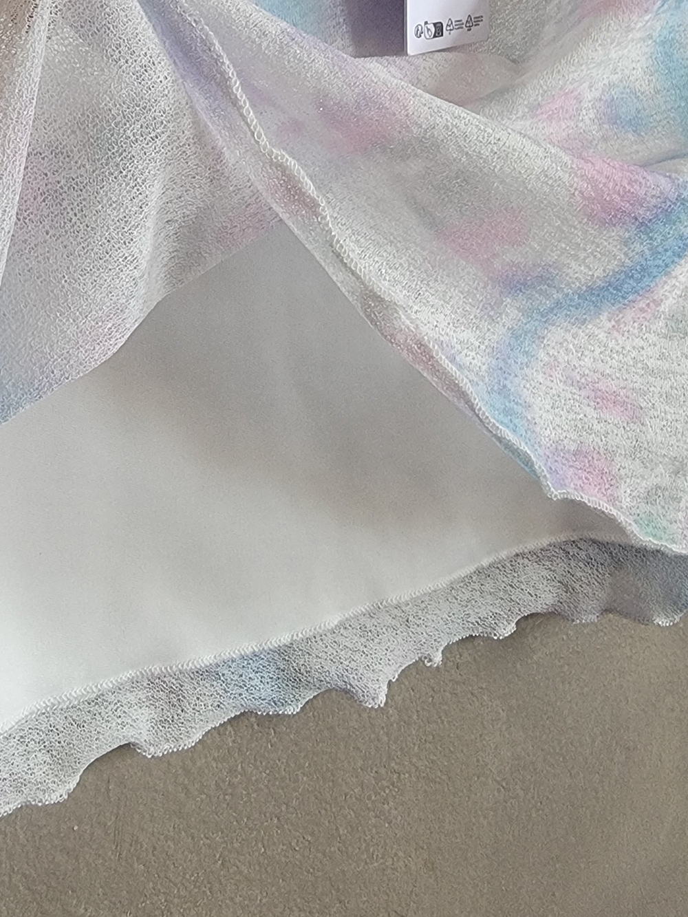 Noisy May Pastel Tie-Dye Mini Skirt - White, Light Blue, Pink, Mint - Picture 4 of 6